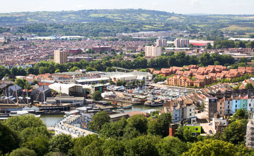 View from Cabot Tower, Brandon Hill- Bristol’s best parks for autumn leaf-peeping